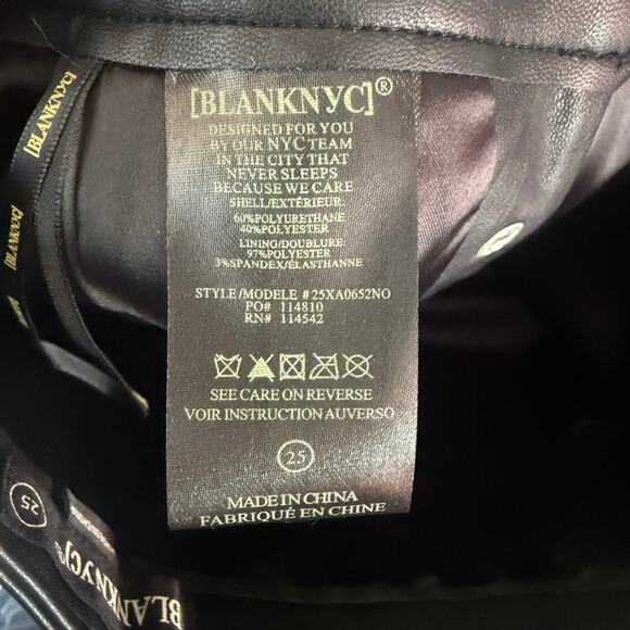 BlankNYC Black Faux Leather Wrap Mini Skirt Size 25 EUC - Picture 4 of 5